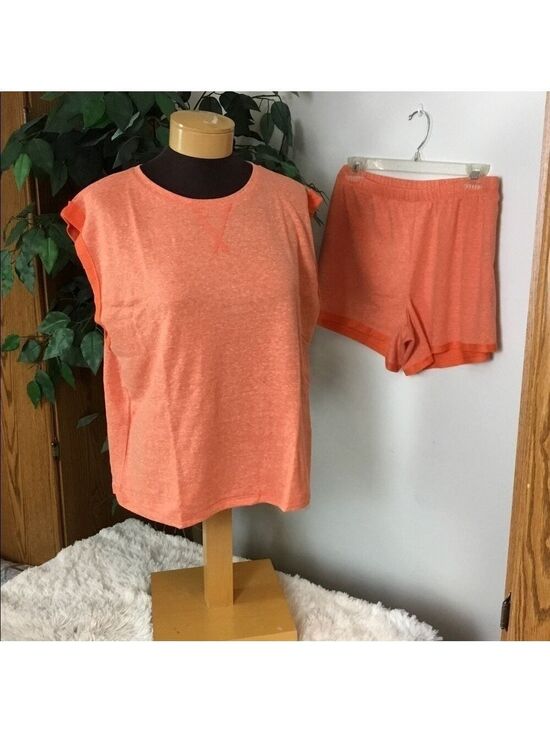 SO Other - So French Terry sleeveless pajama top and short set XL color is coral